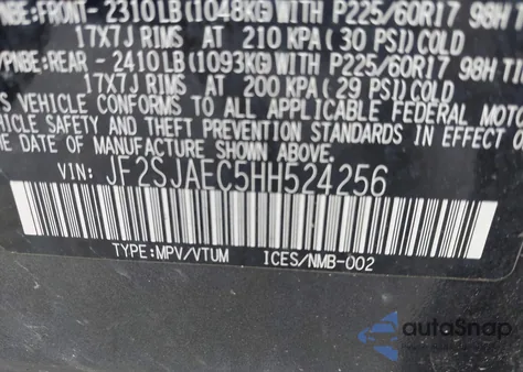 2017 Subaru Forester 2.5I Premium from USA, damaged, VIN JF2SJAEC5HH524256